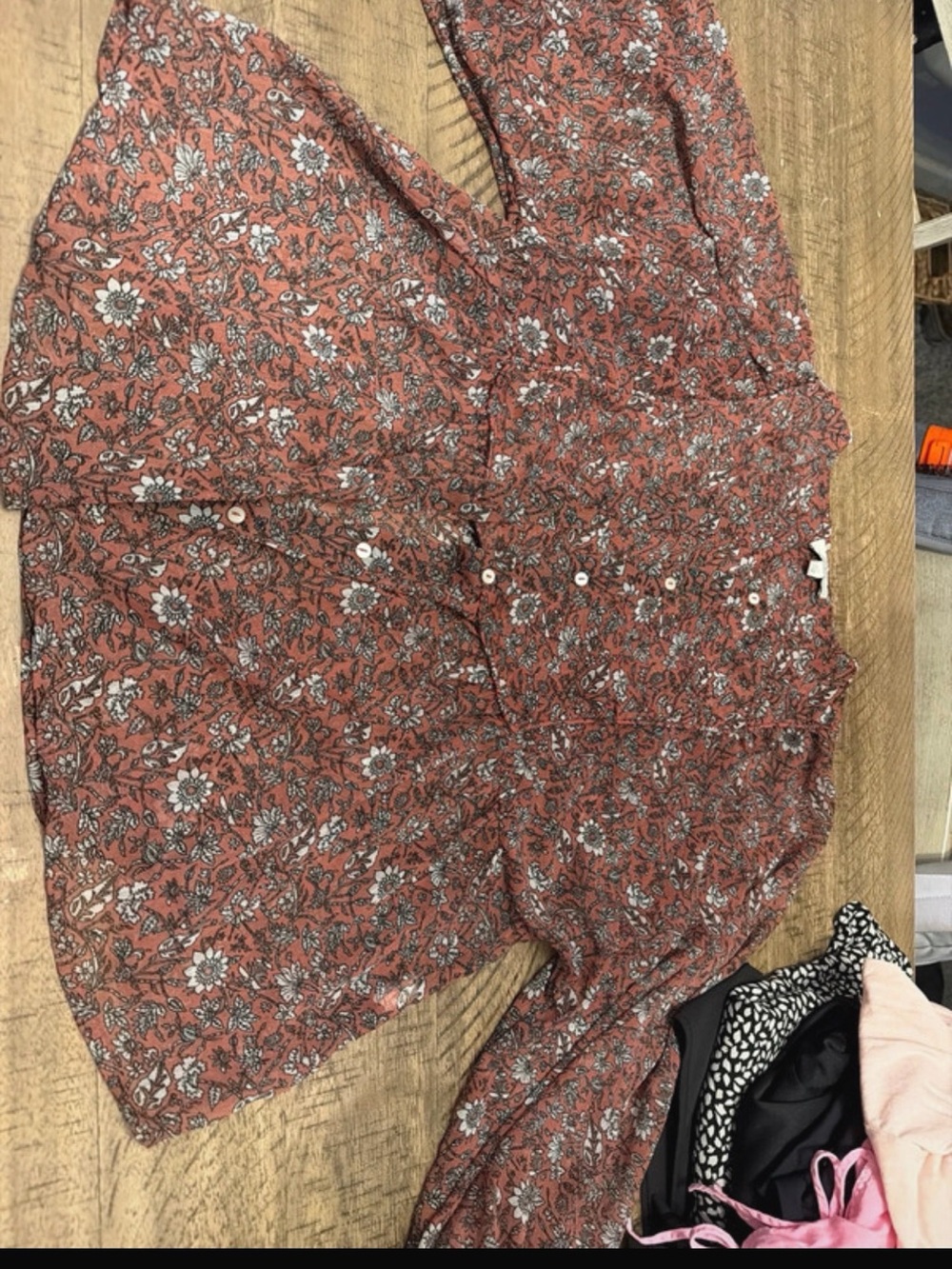 Lucky Brand Rust Floral Button-Down Shirt